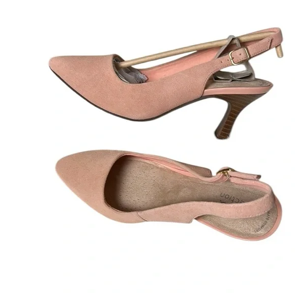 Clark’s shoes ,women NEW,Kataleyna step,peach suede,sling back leather pumps - Picture 12 of 15